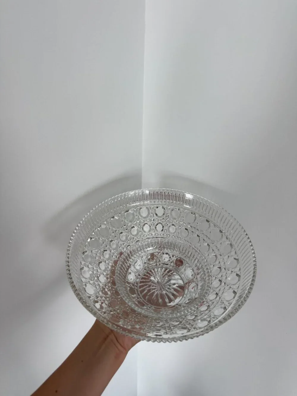 Vintage Indiana Glass Button & Cane Chip & Dip Serving Bowls